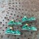 4 knife holders the deer in green and gold glazed ceramic art deco