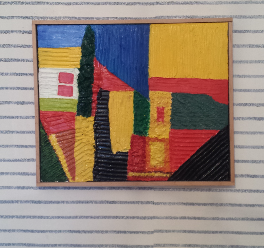 Tableau , peinture à l'huile  "toscane"