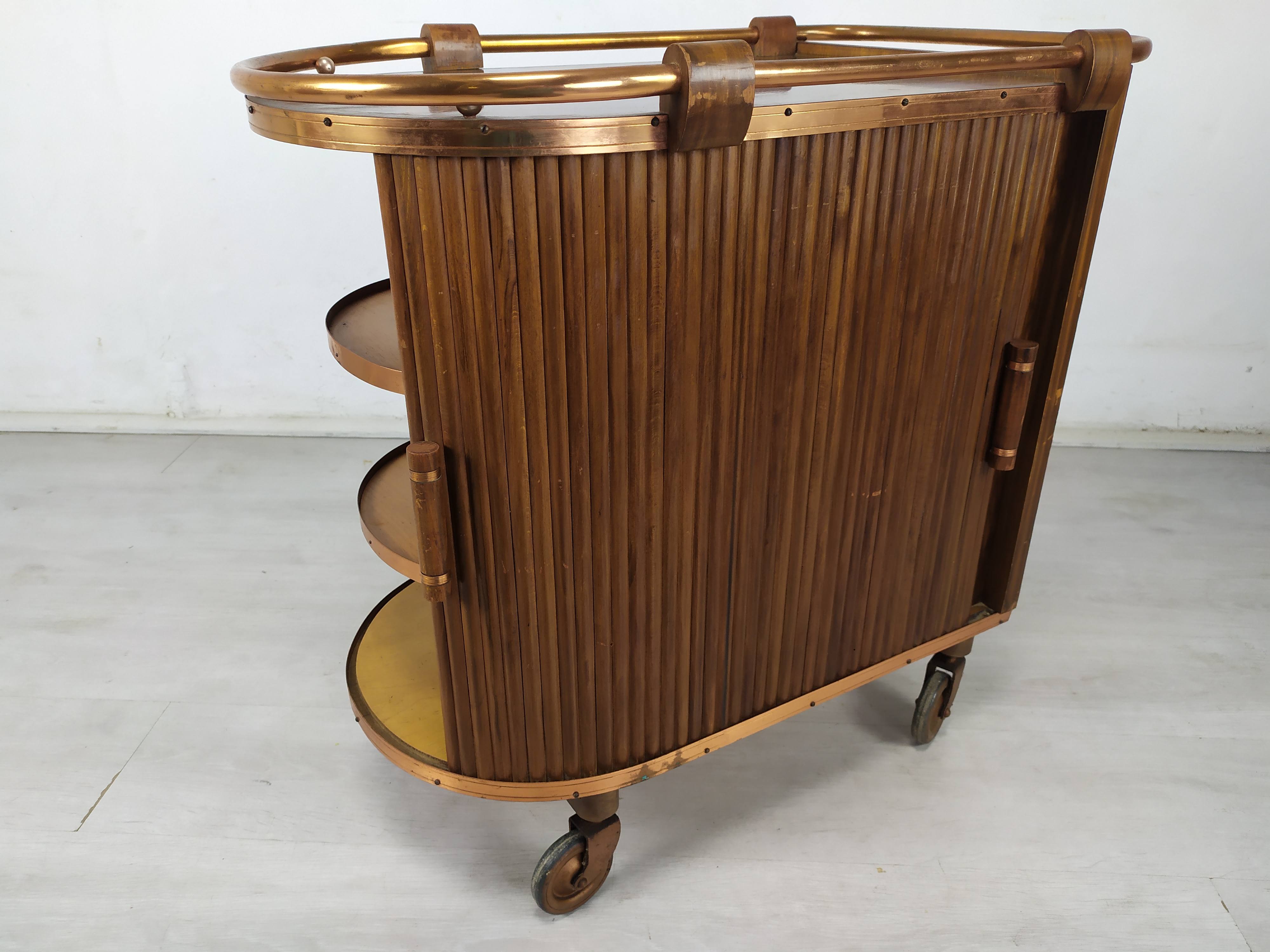 Rolling service art deco bar