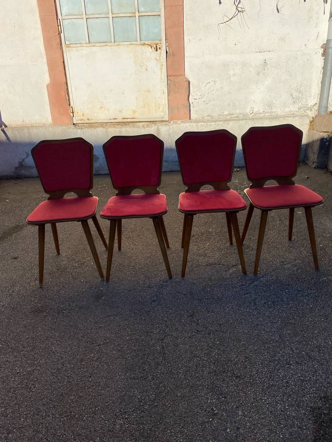 Set de 4 chaises bois/velours
