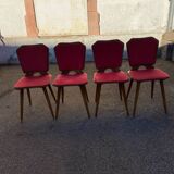 Set de 4 chaises bois/velours