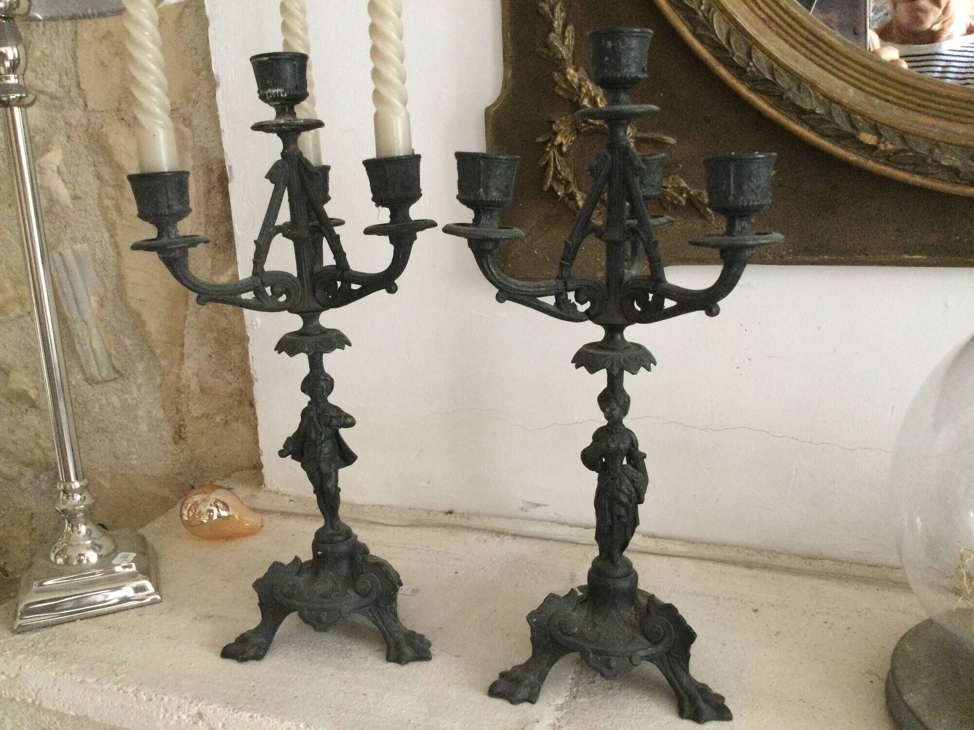Pair of antique candlesticks