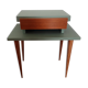 Table de chevet vintage années 50 style scandinave revisitée vert