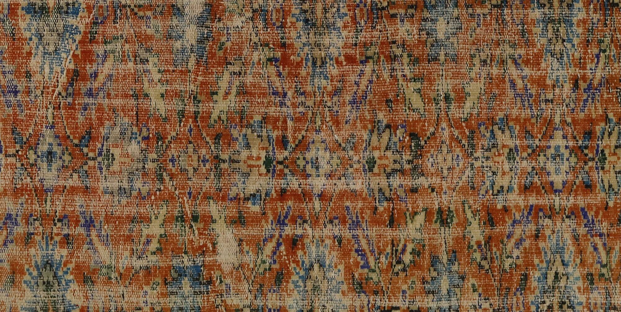 One-of-a-kind turkish handwoven vintage rug - rustic vintage charm 265x 168