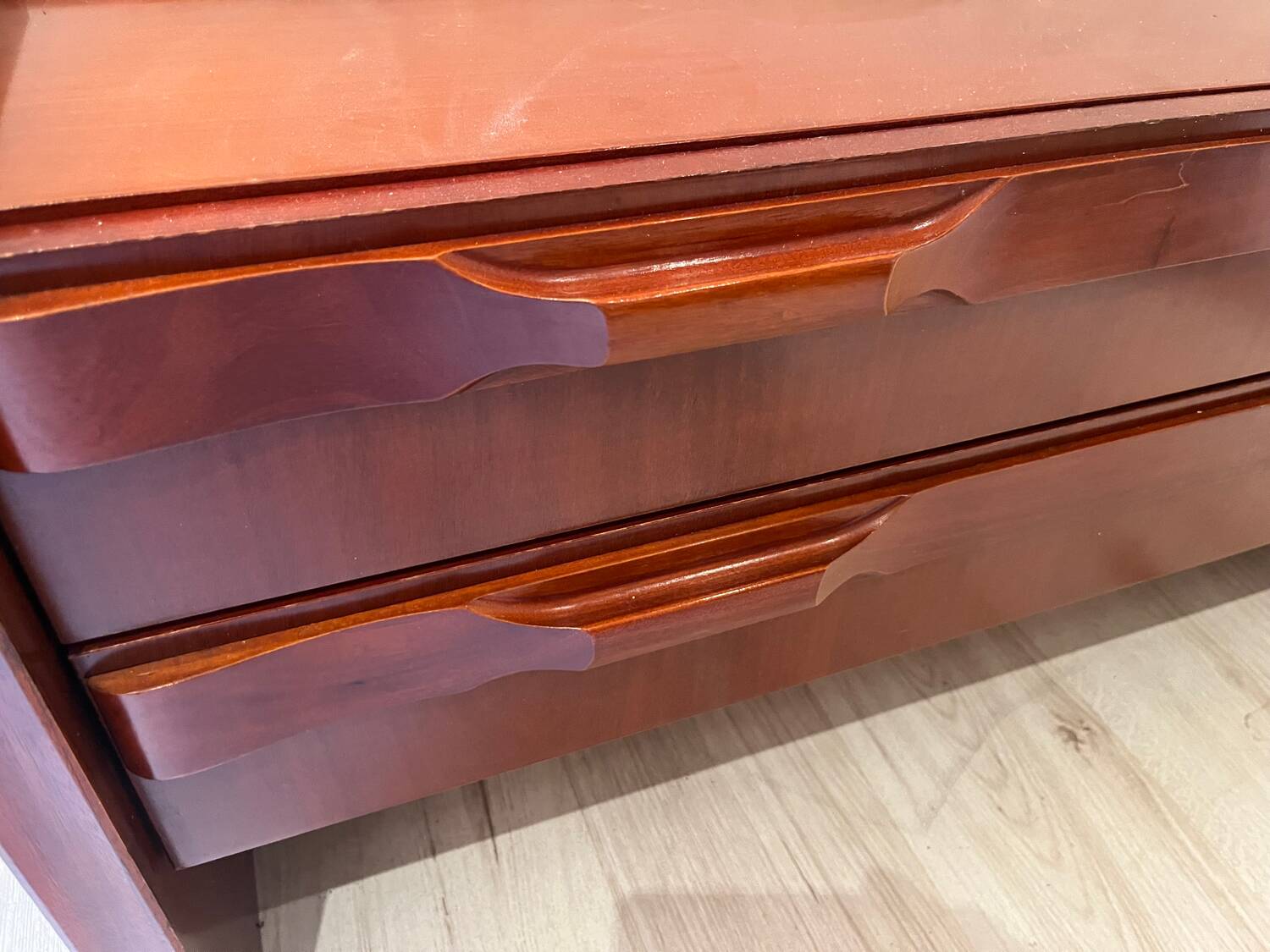 Scandinavian vintage low chest of drawers