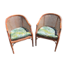 pair of gondola canned armchairs and their new cake