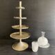 Large handmade sheet metal tiered display stand, 19th century