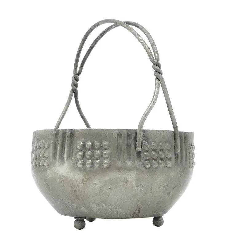 Art Deco sugar bowl, silver-plated brass, Poland, 1920s