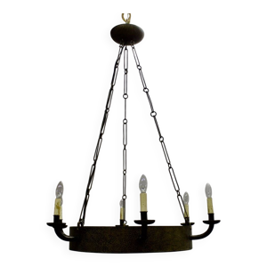 lustre art deco fer forgé