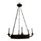 Art deco wrought iron chandelier with 6 lights