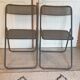 Pair of folding chairs in perforated metal