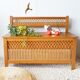 Vintage rattan trunk bench 60