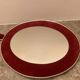 Ancien miroir ovale velours grenat bordeaux