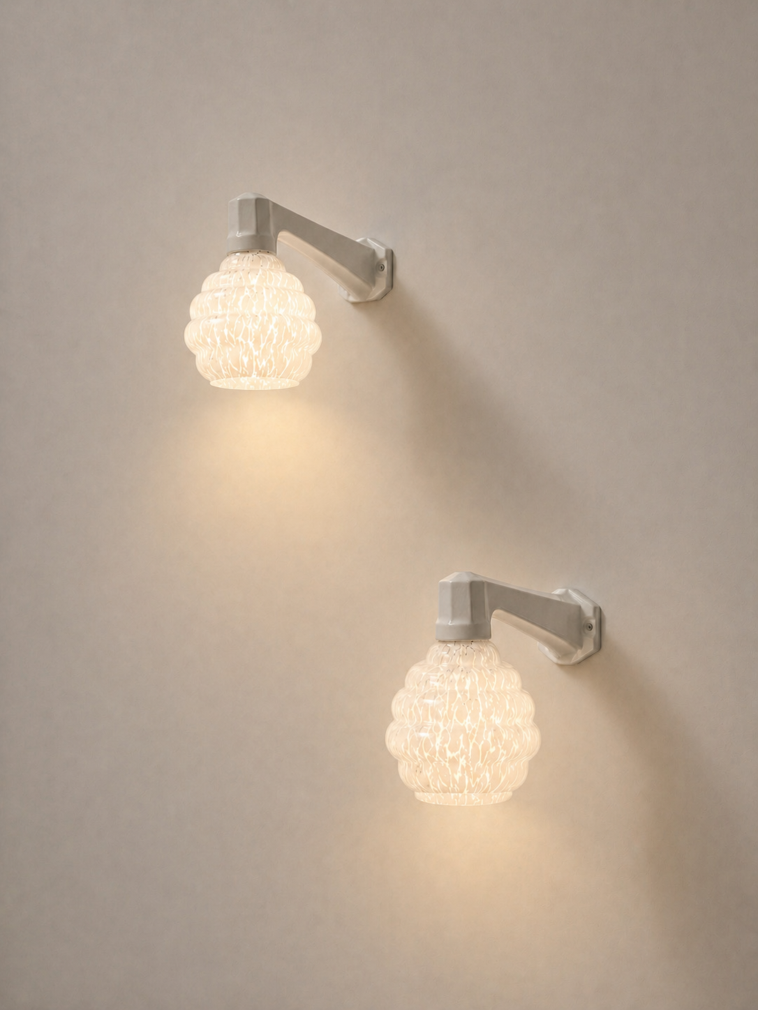 Art deco porcelain wall lights