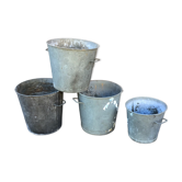 Lot de 4 seaux en zinc galvanisé