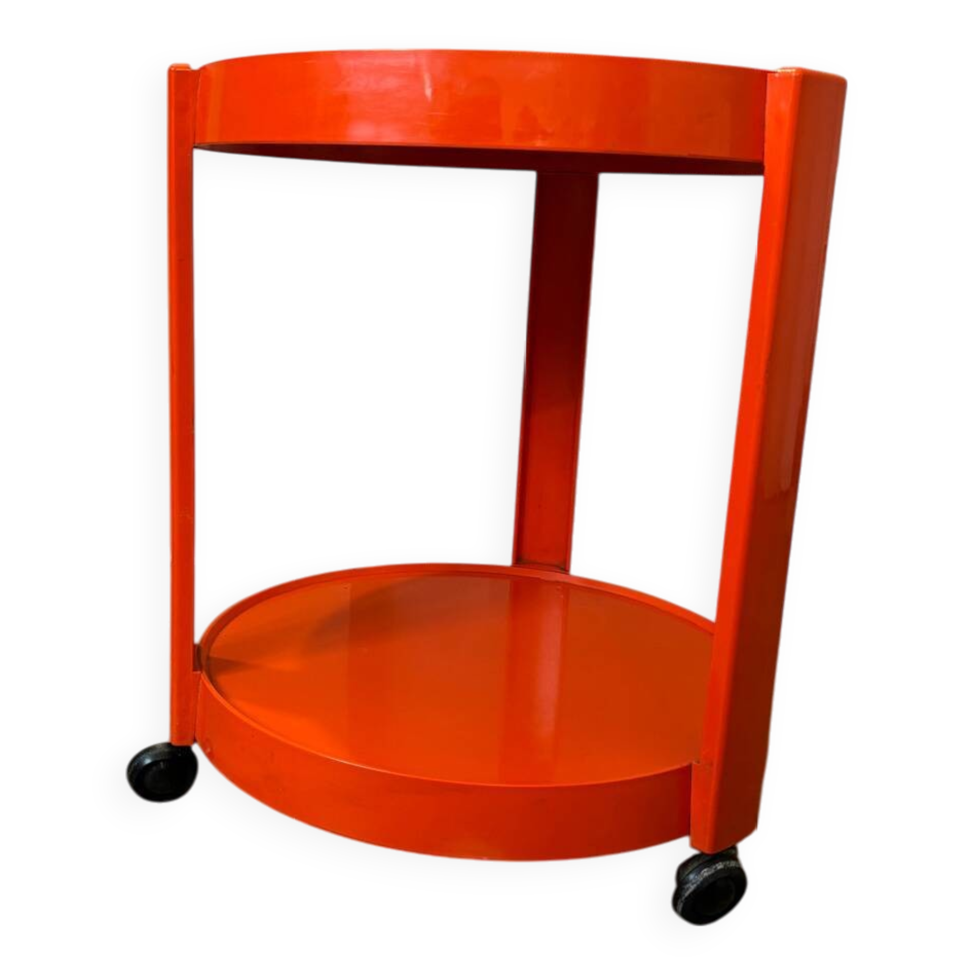 70s orange serving trolley