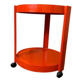70s orange serving trolley
