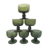 Set of 6 bubble glass cups