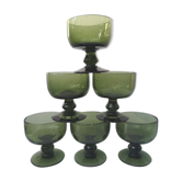 Set of 6 bubble glass cups