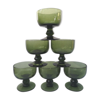 Set of 6 bubble glass cups