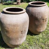 Pair of olive oil jars (or "tinajas"), Spain, 19th century