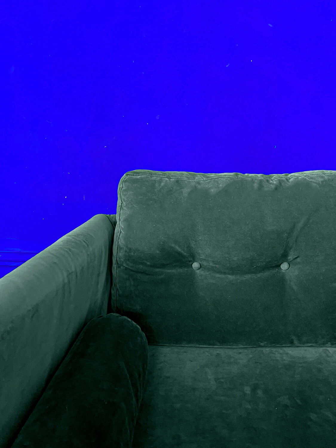 Green velvet sofa 3 places
