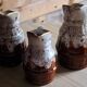 Set of 3 vintage bistro jugs in flame stoneware – Revol style