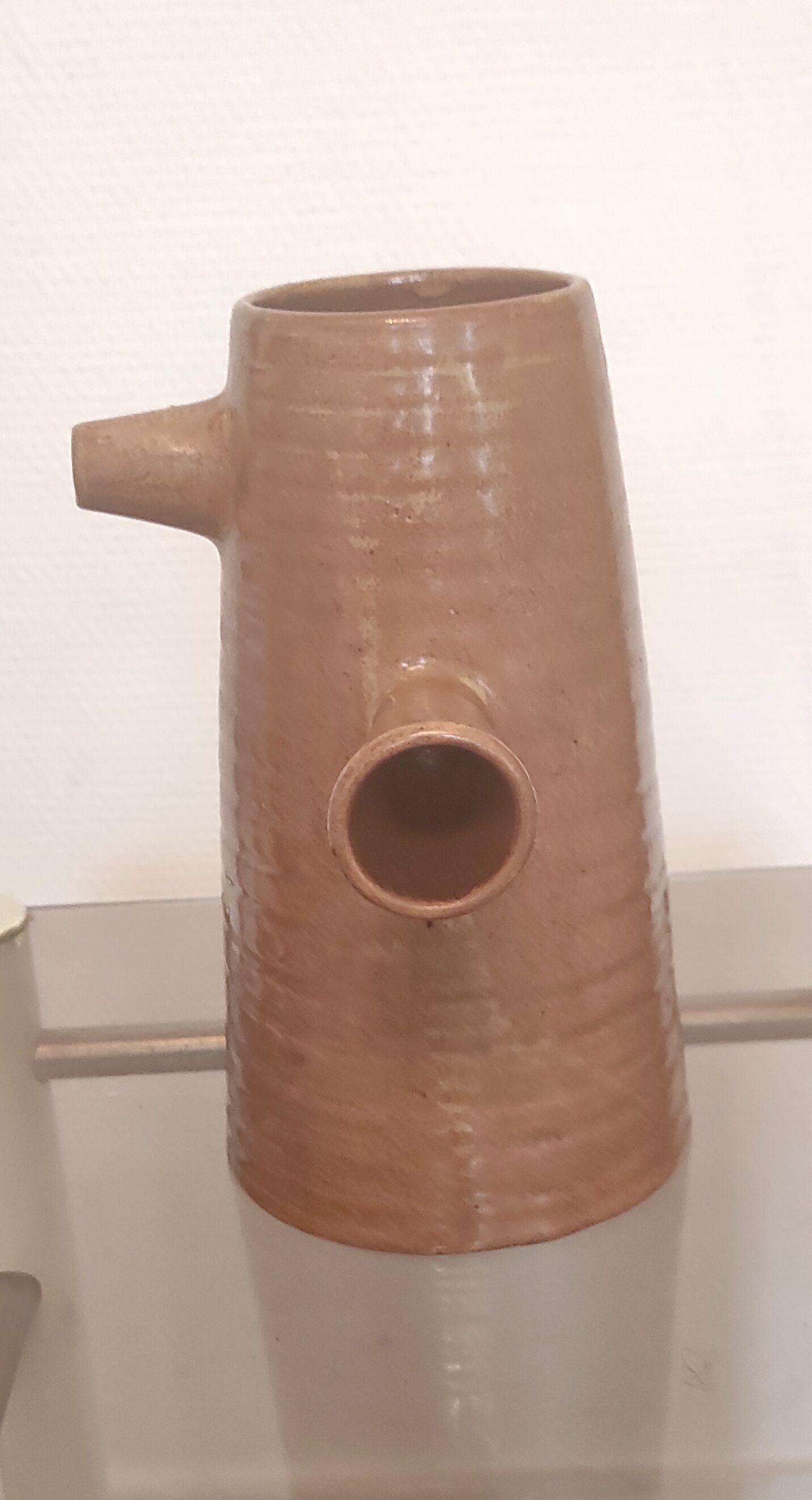 Pitcher in sandstone ringed by Arts Ceram - 70s