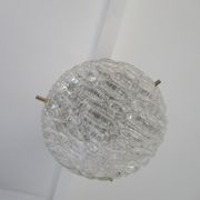 Conical suspension in metal and frosted glass design 60s - 70s