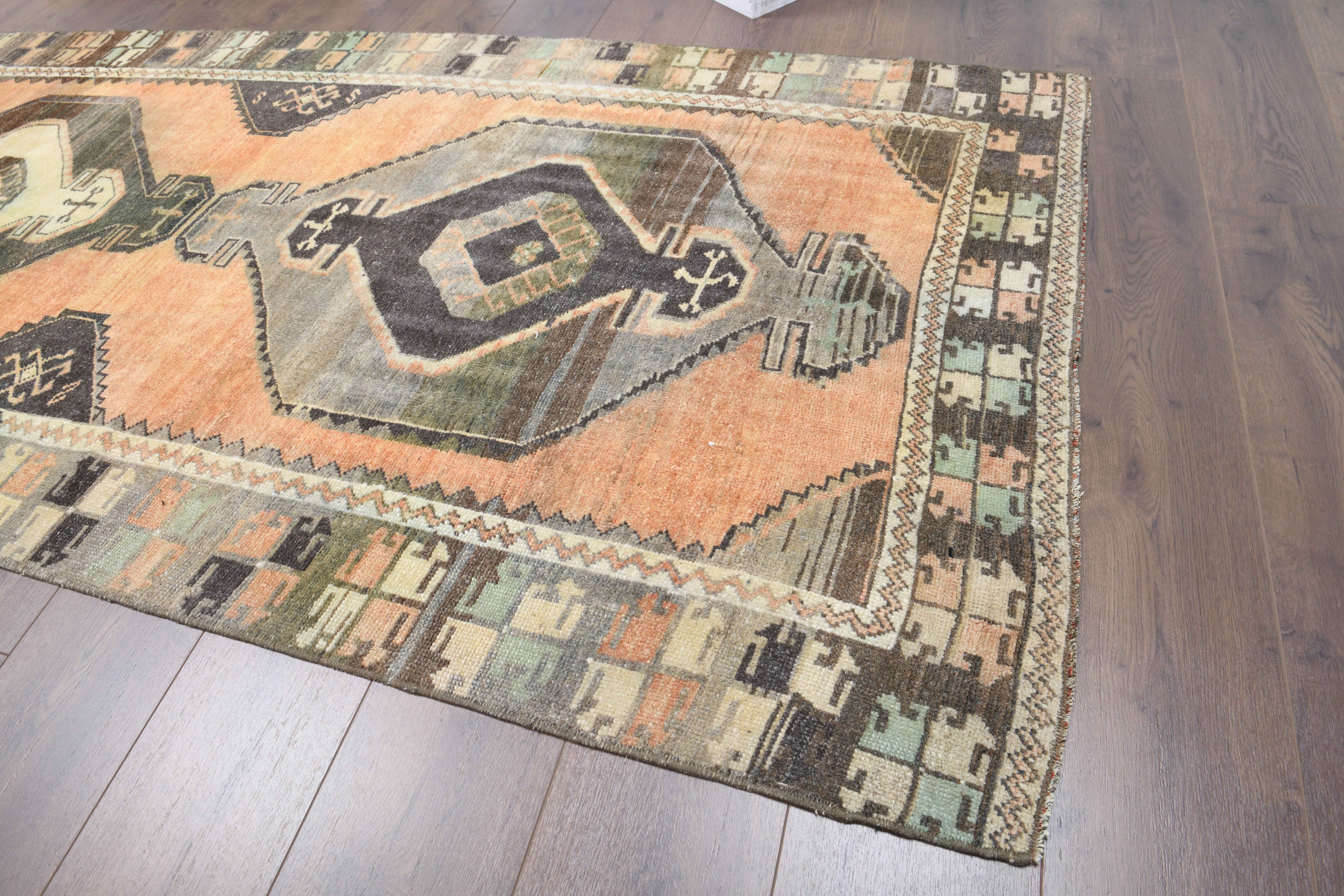 1980s anatolian vintage runner rug 112x358 cm