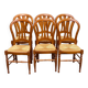 6 chaises campagnardes en merisier massif paillées des années 90