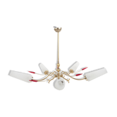 Chandelier with 5 lights tulips & red arrows 1950/1960