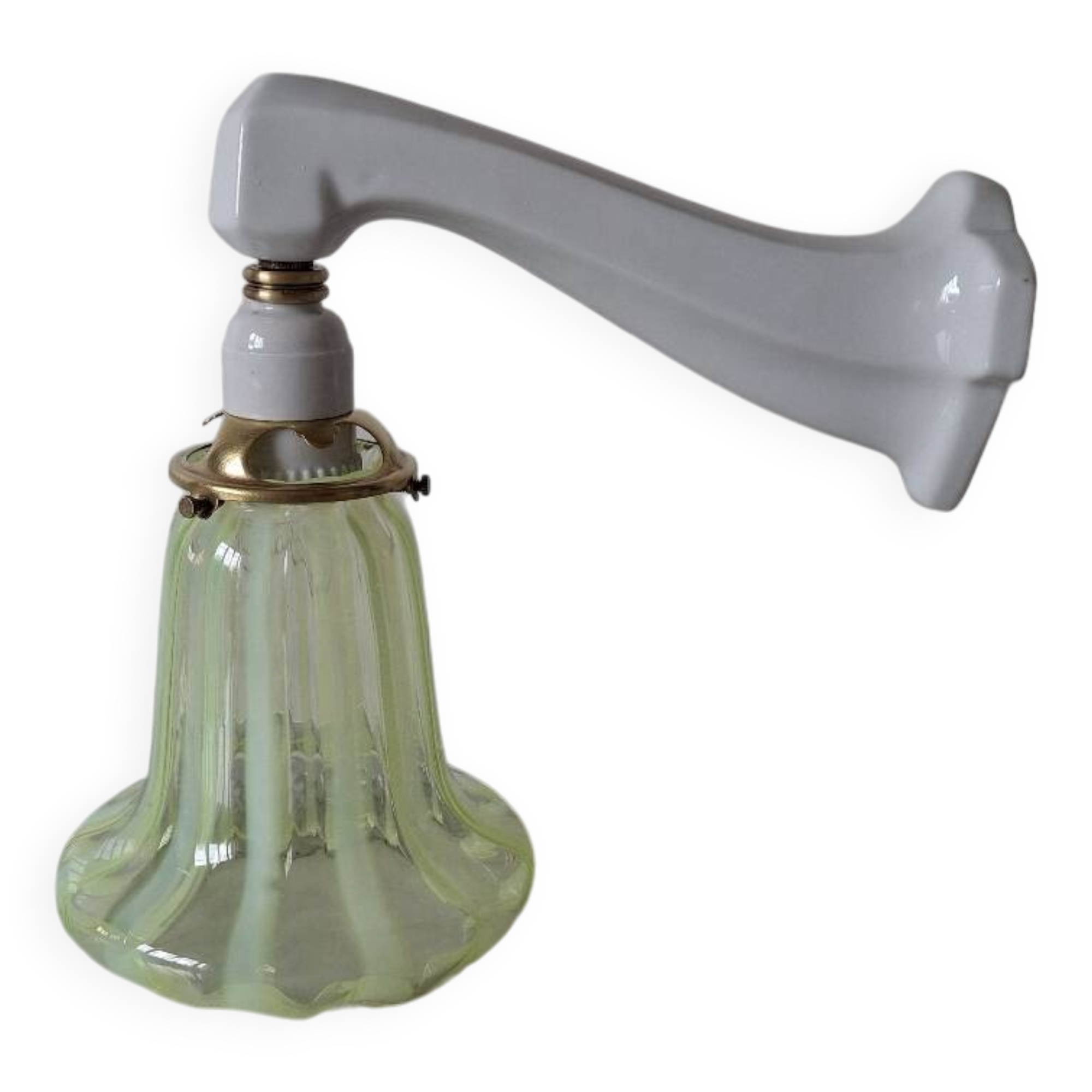 Porcelain and glass wall lamp