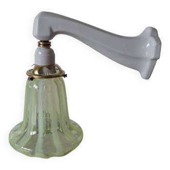 Porcelain and glass wall lamp