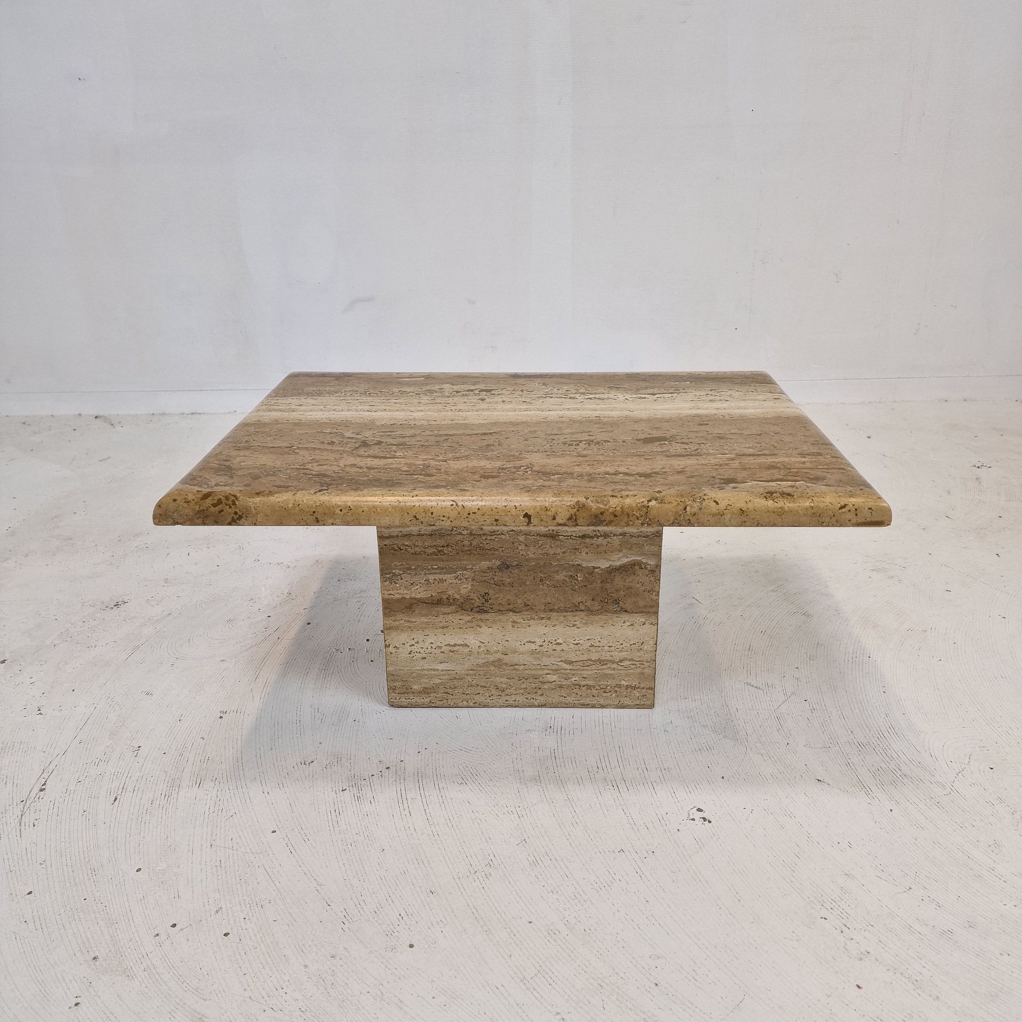 Italian coffee or side table in travertine, 1980s