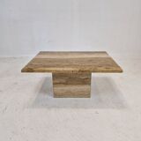 Italian coffee or side table in travertine, 1980s