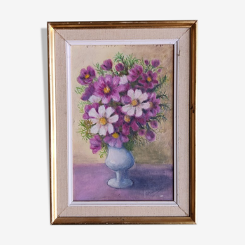 Signed flower painting