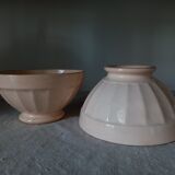 2 bowls Digoin Sarreguemines pink beige
