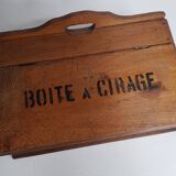 Boite à cirage en bois vintage