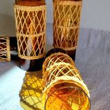 Six mustard long drink glasses