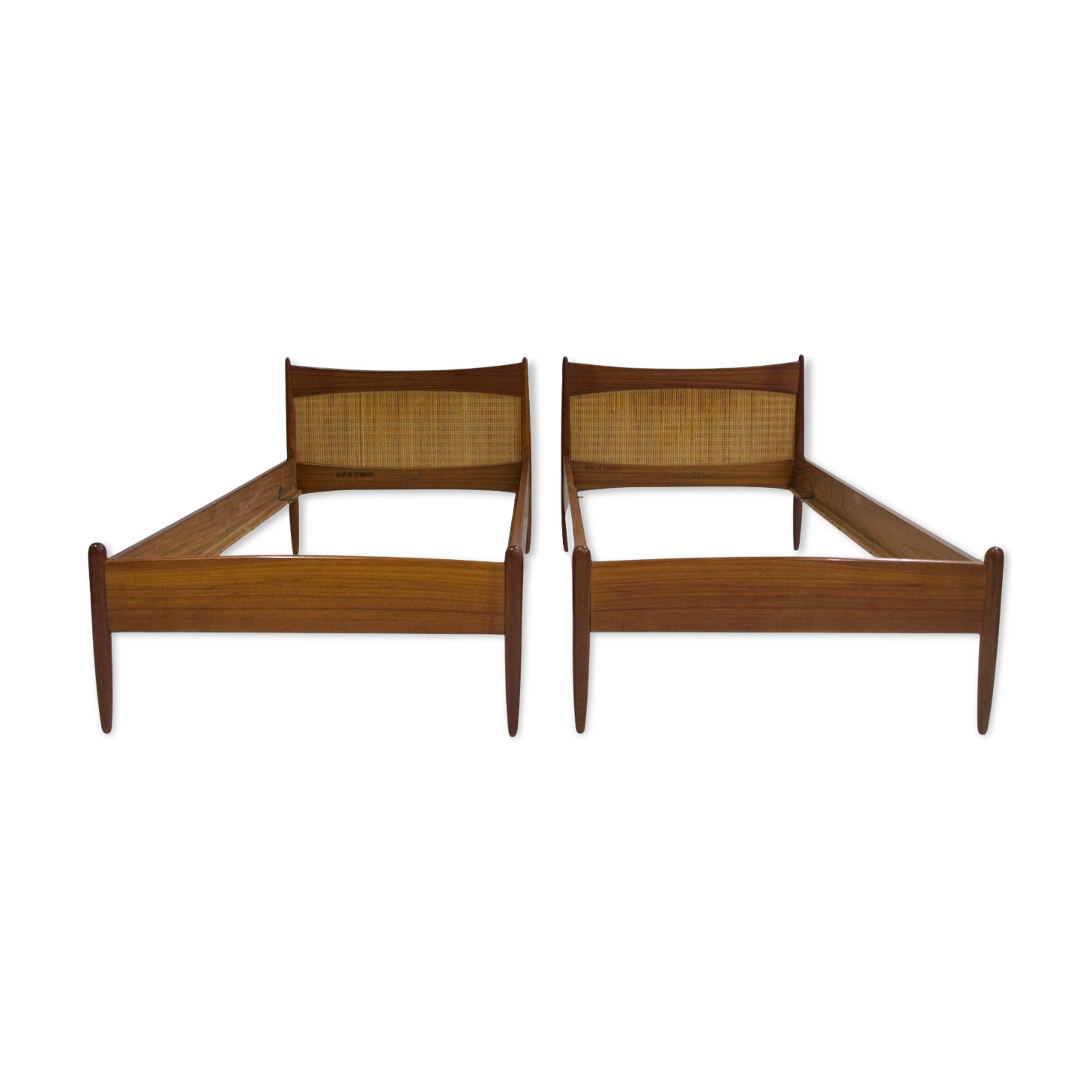 Pair of teak and rattan bed frames by Børge Mogensen