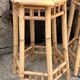 Two high bamboo stools – hexagonal top, vintage, 1970s