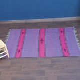 Tapis marocain berbère fait main en coton multicolore 140 x 220 cm