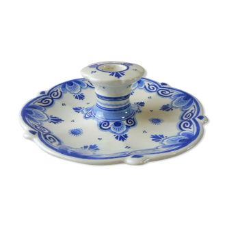 Old ceramic candle holder, Delfts Blauw 1568