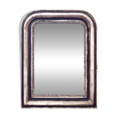 Ancien miroir Louis Phillipe, argenté à la feuille d'argent.