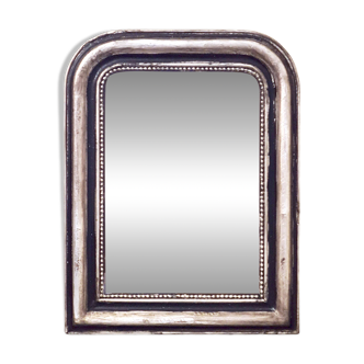 Ancien miroir Louis Phillipe, argenté à la feuille d'argent.