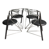 Set of 4 post modern 1980's dining chairs.