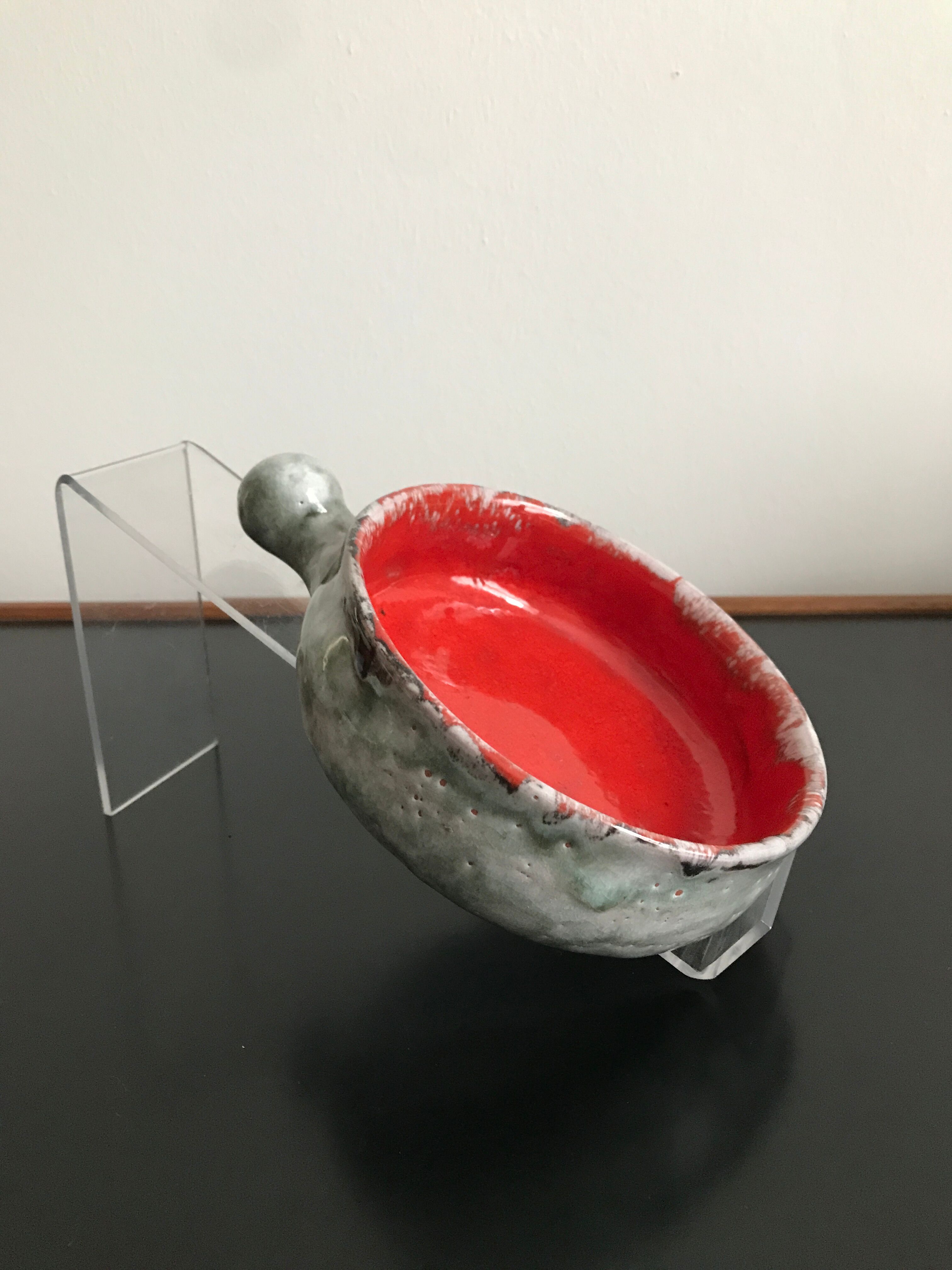 Caquelon, ceramic pan signed Arlette Rioux Juan