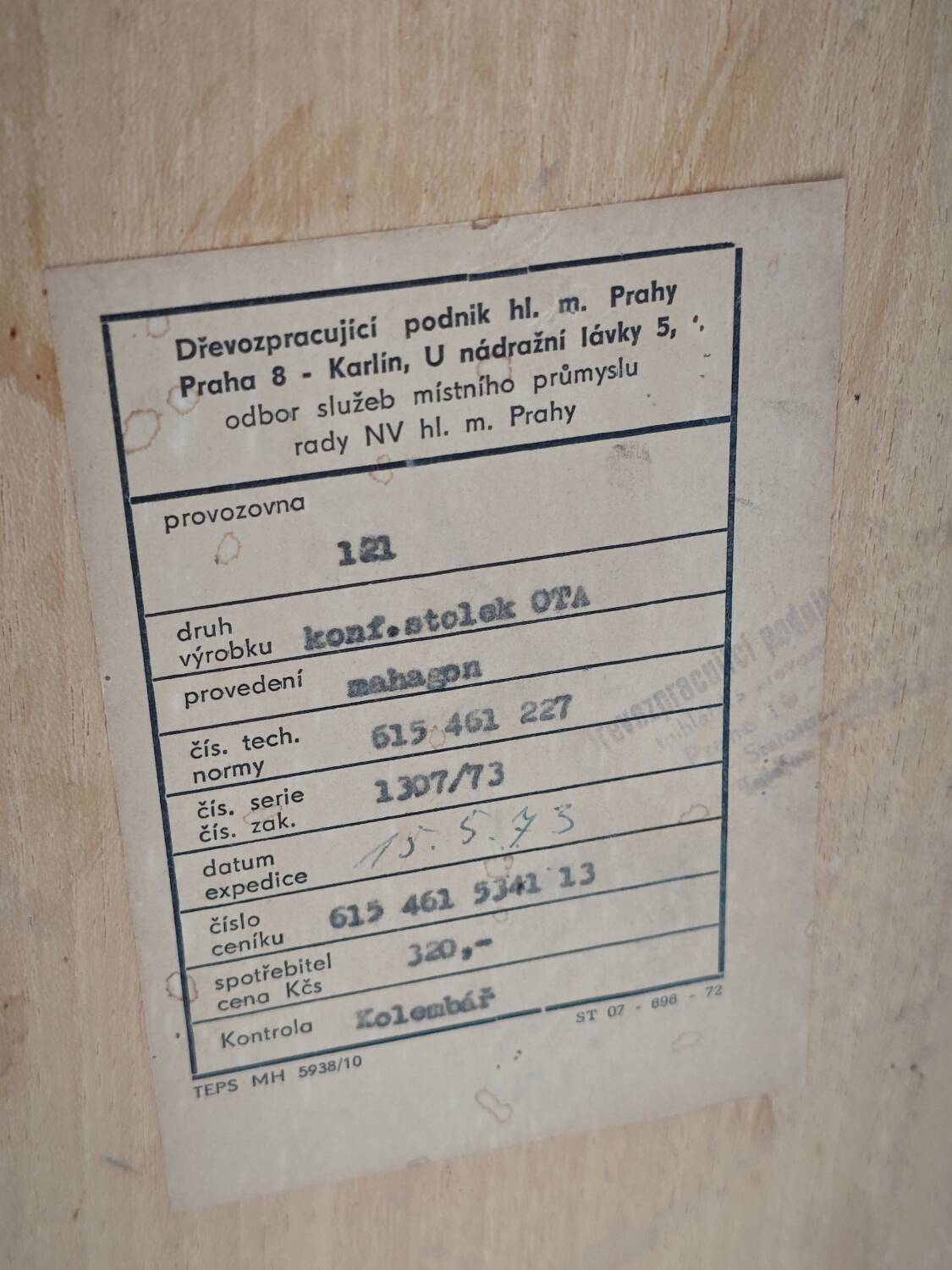 Side table compass legs Czechoslovakia Dievozpracujici mahogany