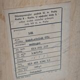 Side table compass legs Czechoslovakia Dievozpracujici mahogany